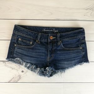 American Eagle Blue Denim Cuttoff Shorts Sz 6 EUC